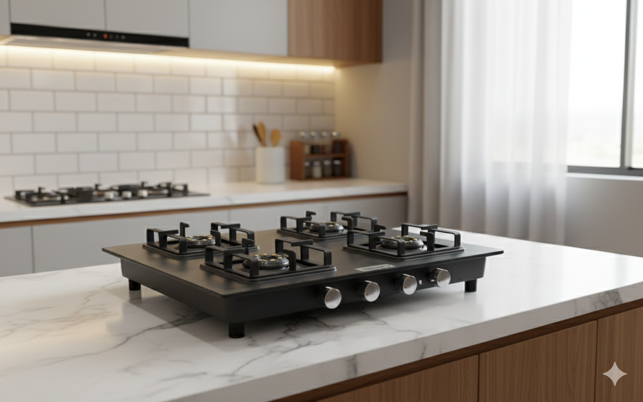 4 burner glass cooktops