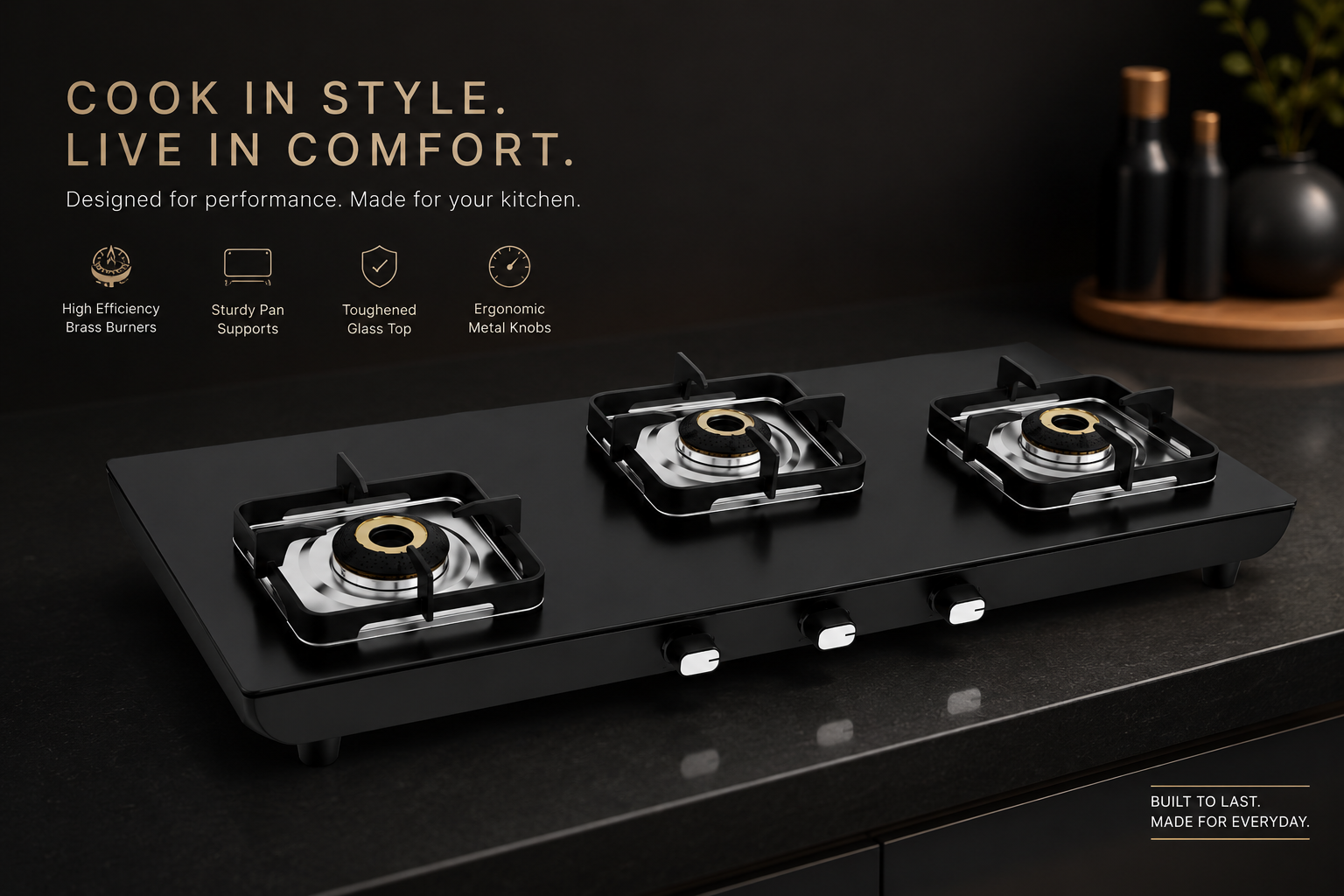 New Black Stainless Steel Cooktops