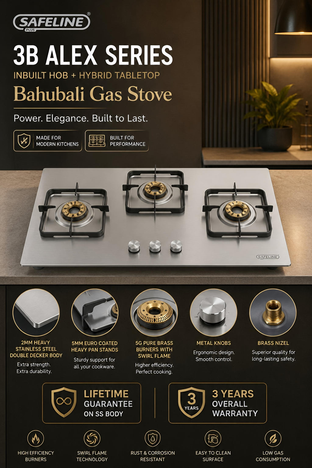 3Br alex matte finish inbuilt hob 4b