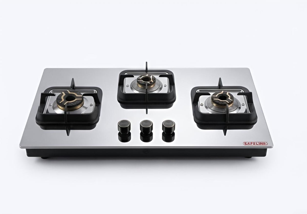 3Br ALEX series inbuilt hob auto ignition | 2mm stainless steel | 5g burners | metal knobs