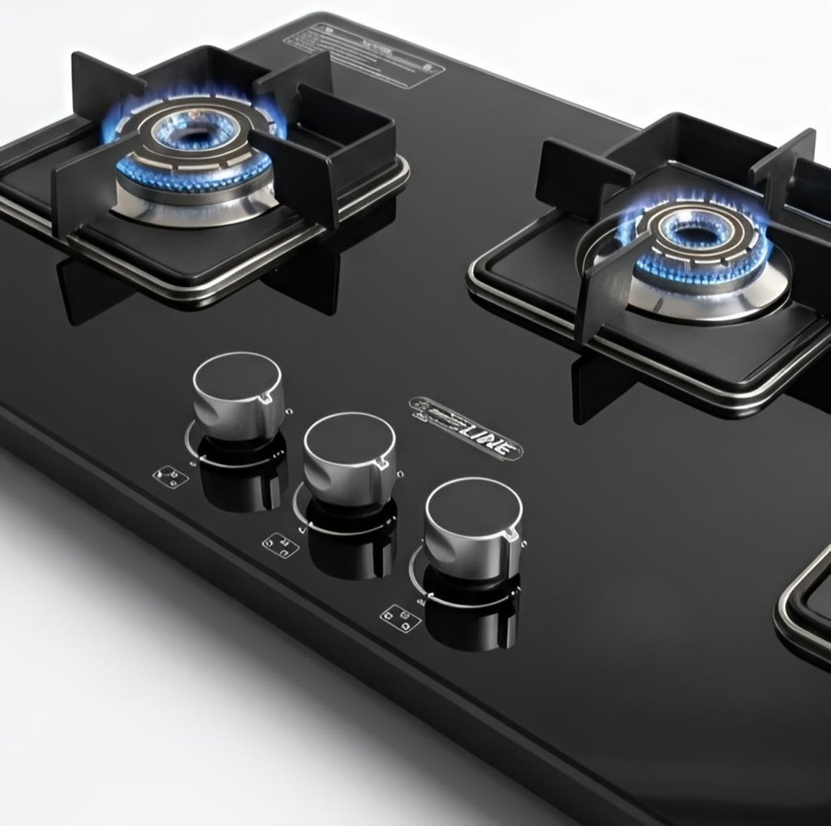 3b built in hob black glass