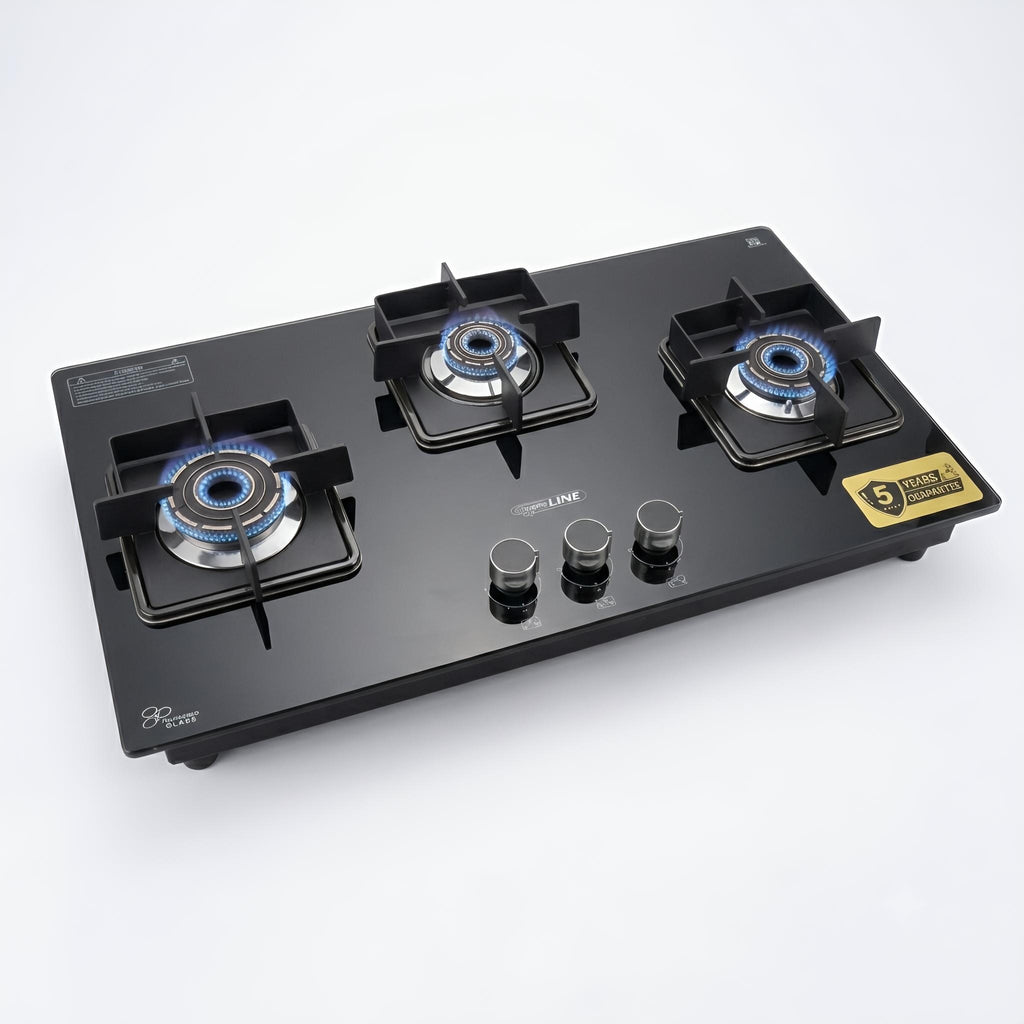 3b built in hob black glass
