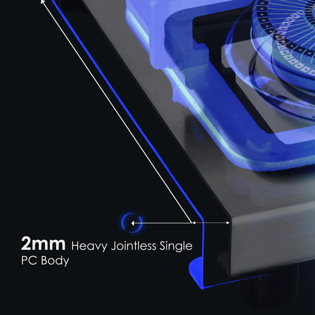 Safeline Plus 3 burner trident series 2mm stainless steel gas stove (2 years overall warranty)