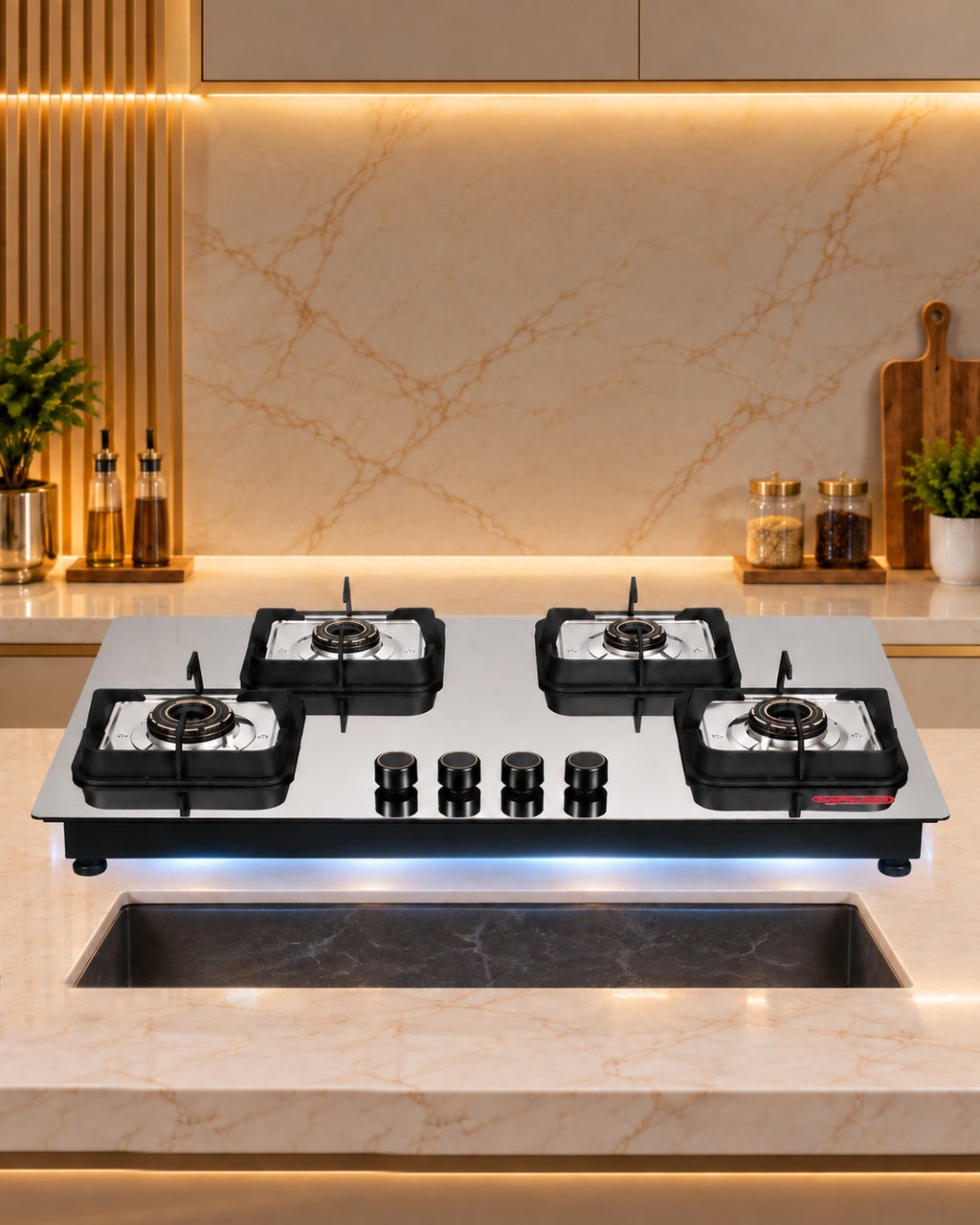 Safeline Plus 4br Alex series stainless steel built in hob automatic
