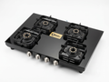 4 BURNER 2MM BLACK TITANIUM STAINLESS STEEL GAS COOKTOp. PREMIUM 5G BRASS BURNERS. MANUAL IGNITION