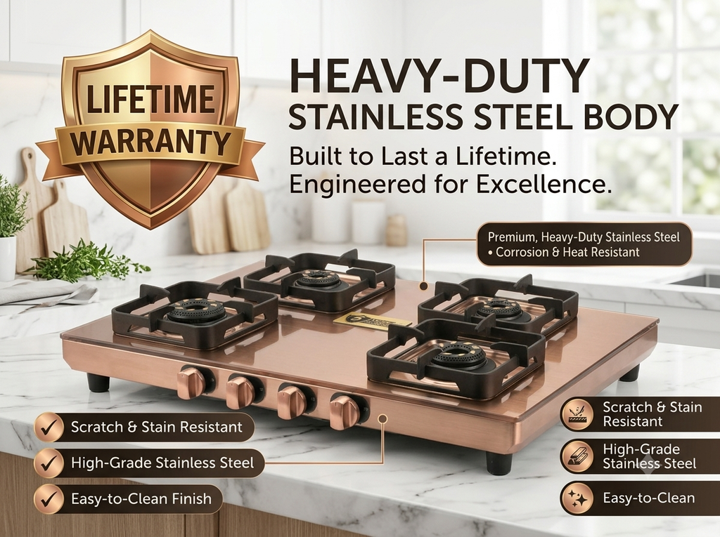 Safeline Plus Astor Series 4-Burner Gas Cooktop
