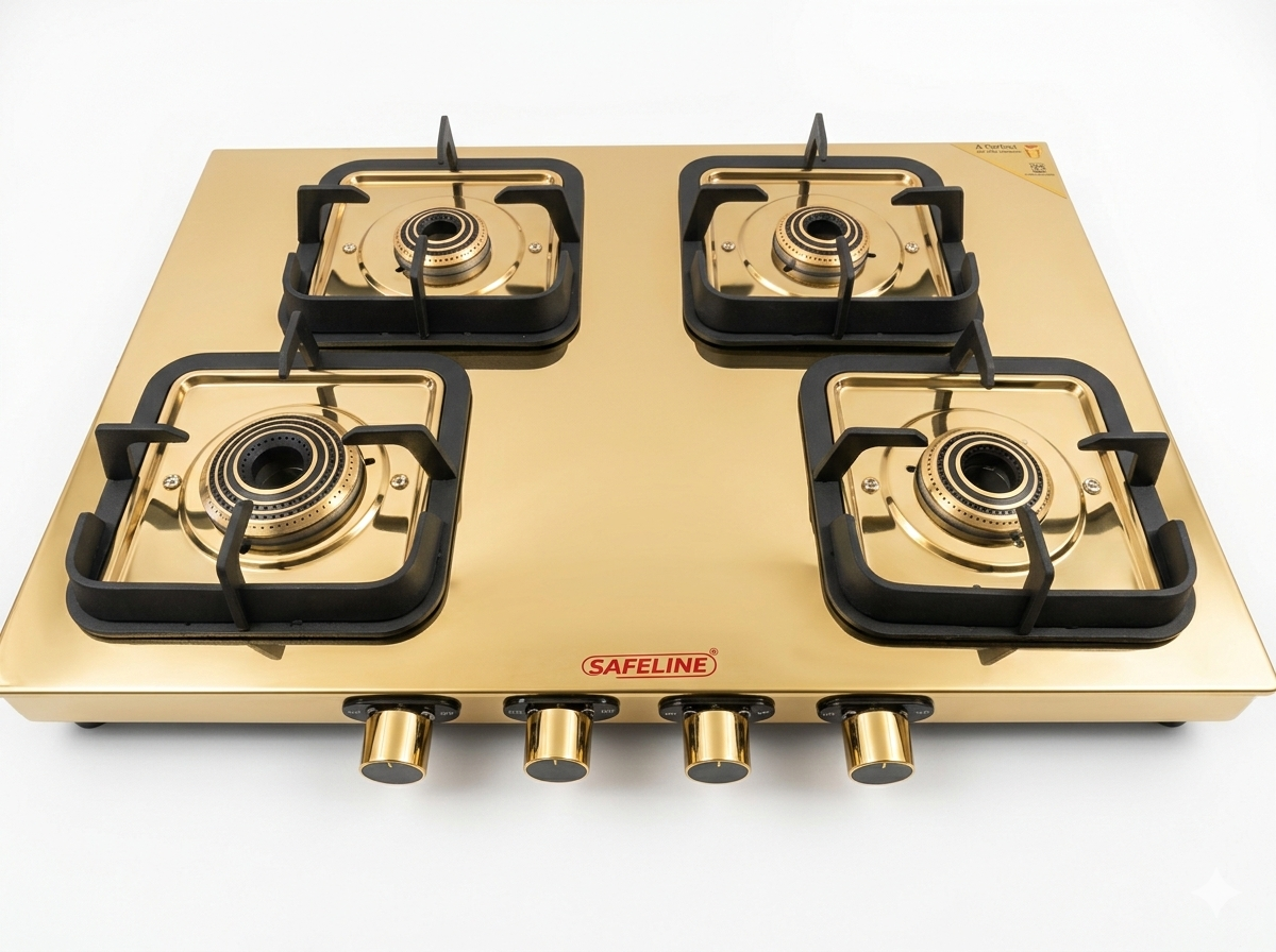 Safeline 4 burner ultra gold stainless steel gas cooktop