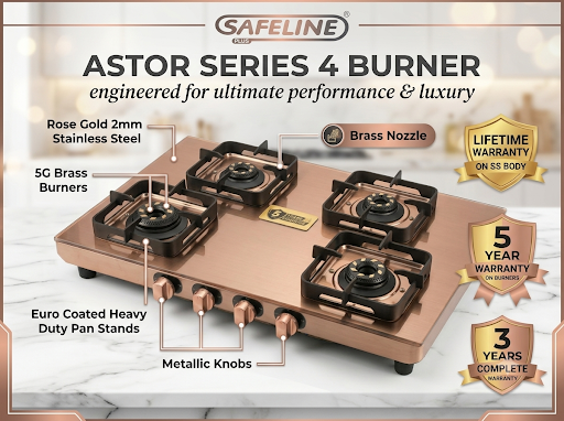 Safeline Plus Astor Series 4-Burner Gas Cooktop