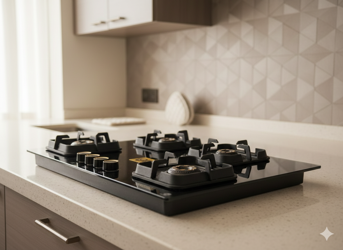 4br 8mm glass built in hob automatic