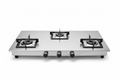 3 burner 1.2 mm stainless steel gas stove with 5g brass burners. 2 year overall warranty