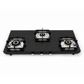 3 Burner 2mm Black Titanium Stainless steel Gas Cooktop. Premium 5G brass burners. Manual Ignition