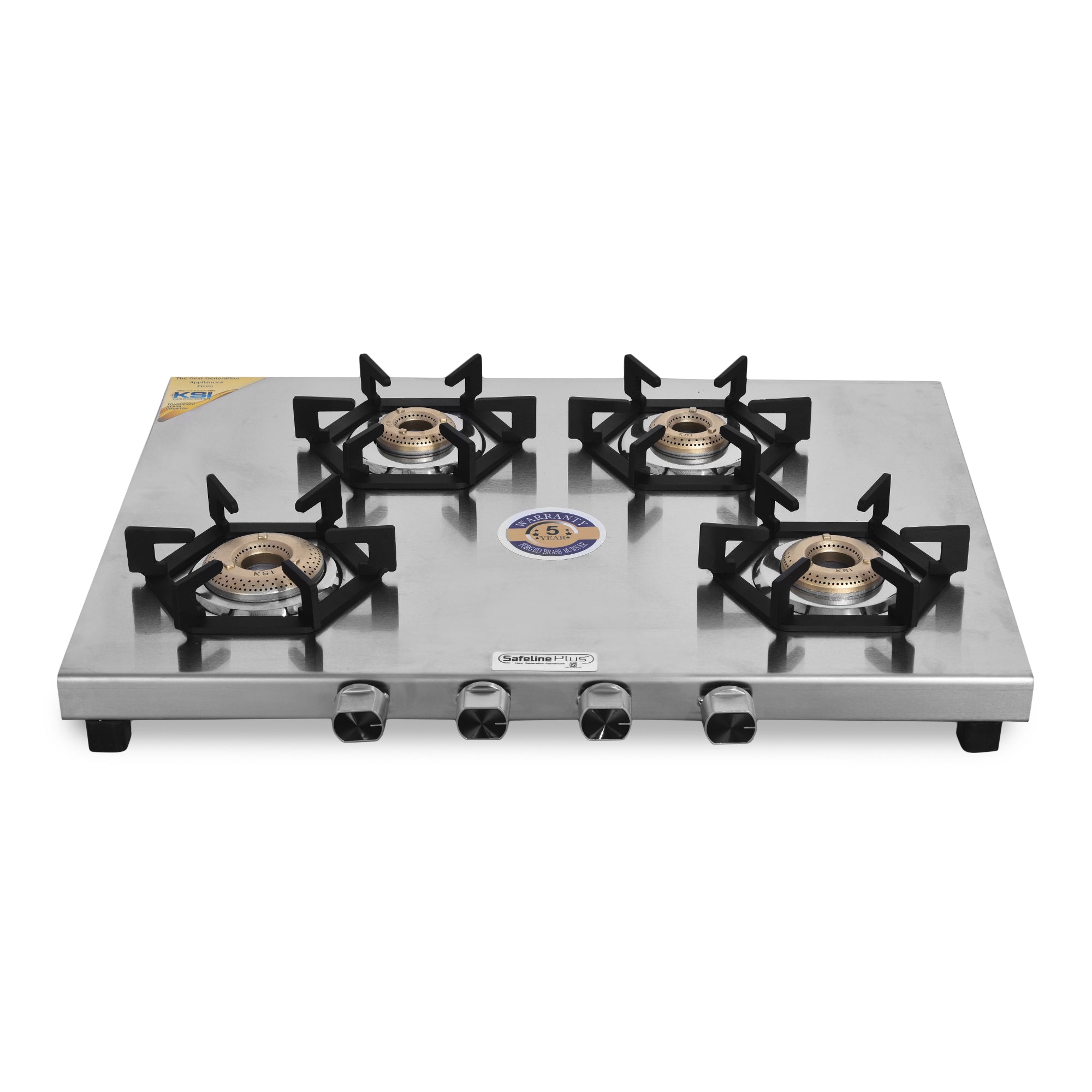 Safeline Plus 4 burner trident series 2mm stainless steel gas cooktop (lifetime warranty on body)
