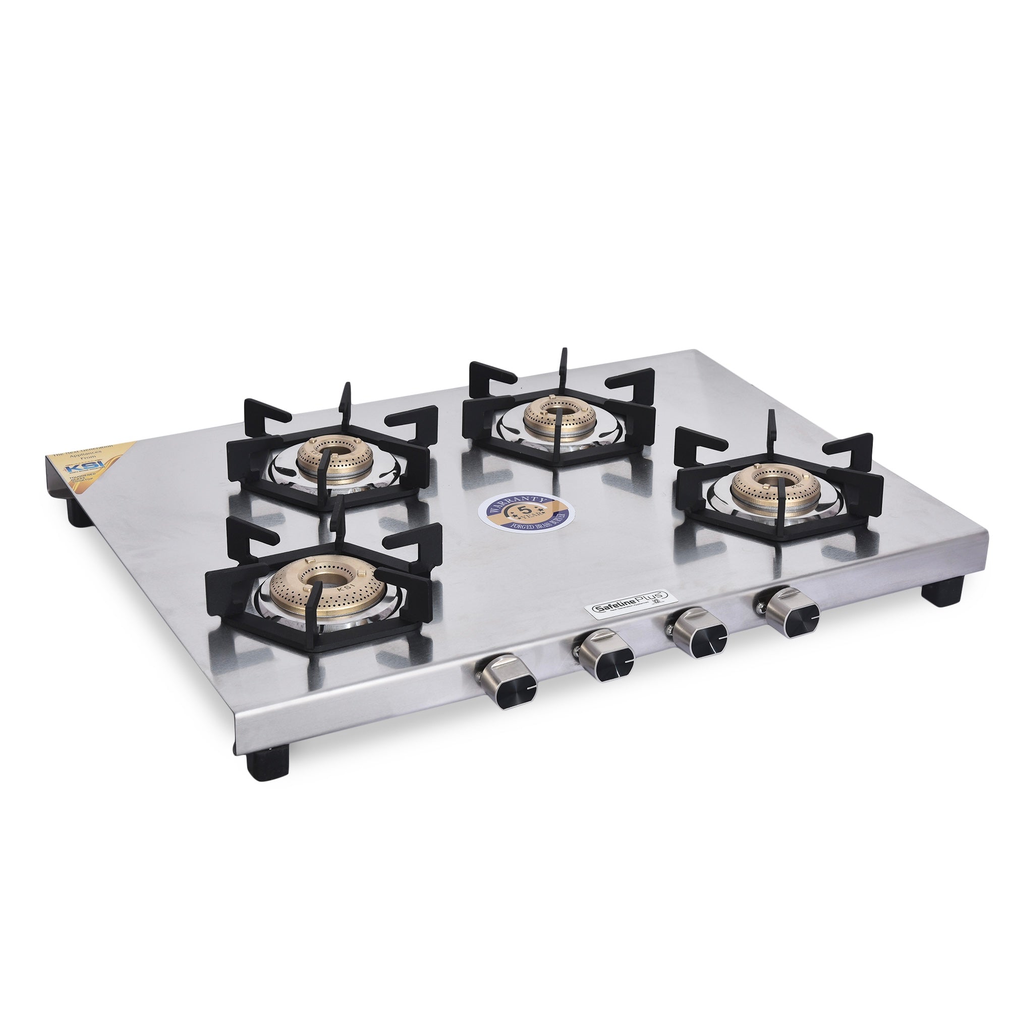 Safeline Plus 4 burner trident series 2mm stainless steel gas cooktop (lifetime warranty on body)