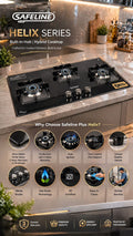 3b built in hob black glass
