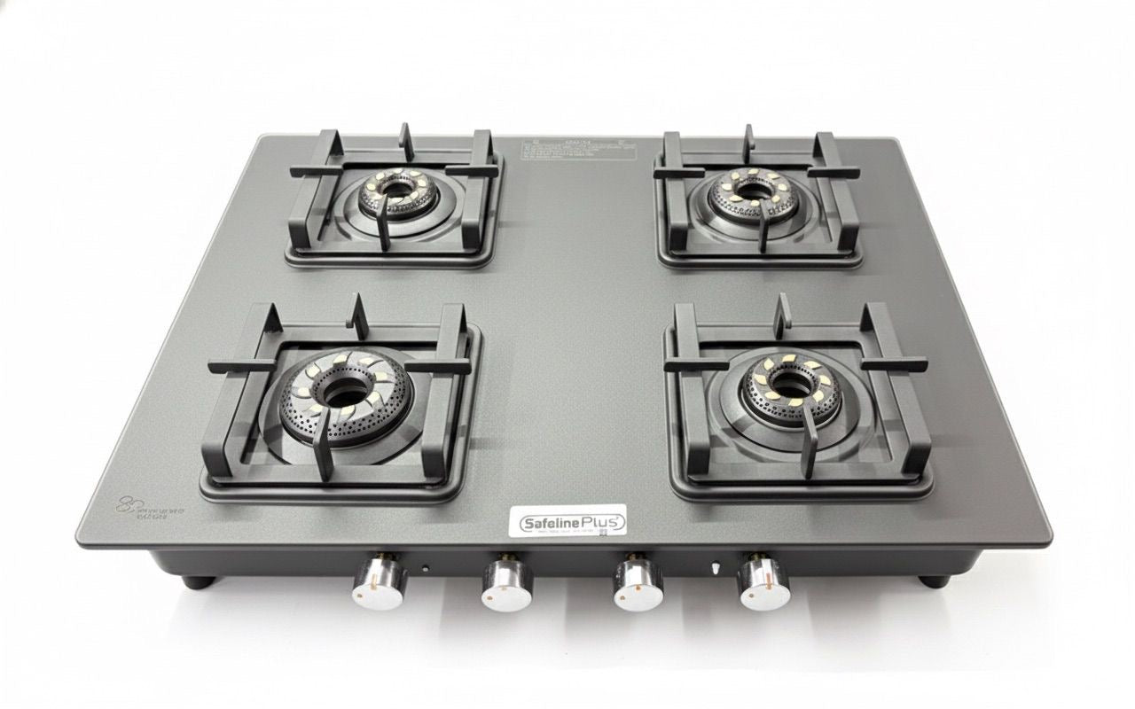 4B MATT BLACK GLASS MANUAL COOKTOP